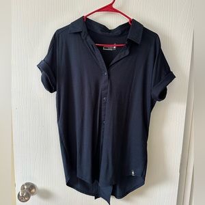 Women’s Smartwool navy blue button down top. Size small!